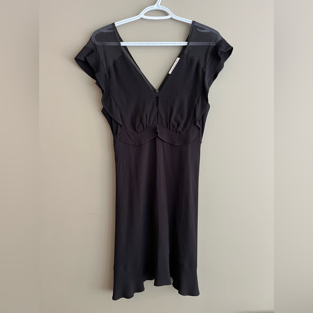 SANDRO PARIS Black V-Neck Sheath Mini Dress size 1 - Picture 2 of 16